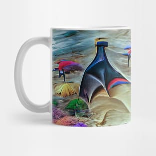 Abstract Umbrella Beach A.I. Generated Art Mug